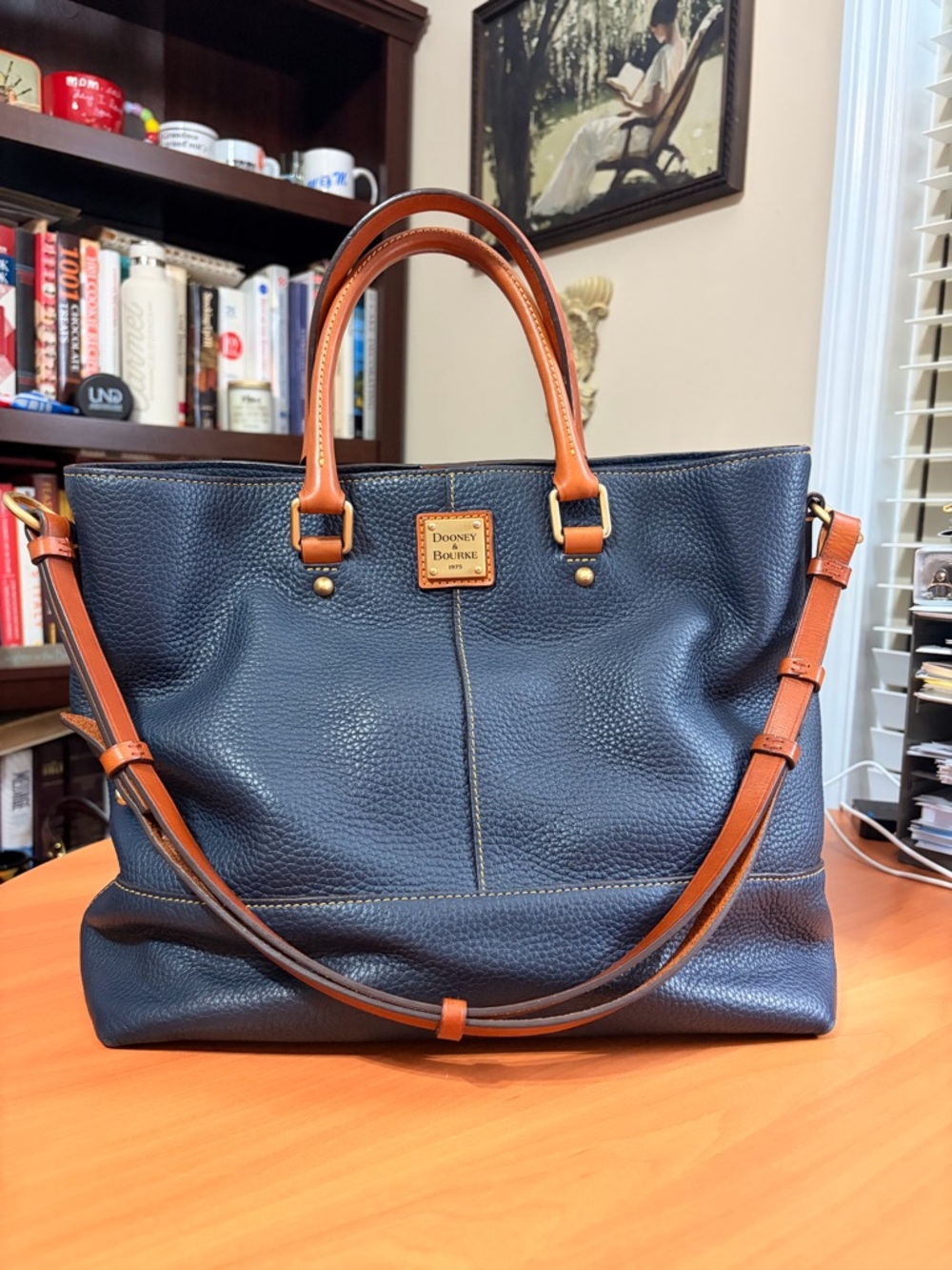 Dooney and Bourke Chelsea Blue Pebbled Leather Tote